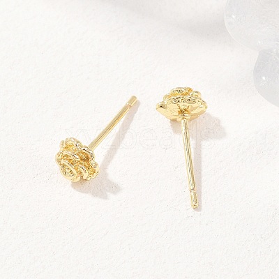 Brass Stud Earrings EJEW-P346-01C-G-1