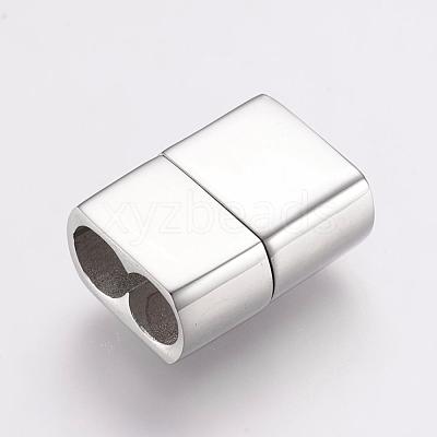 Tarnish Resistant 304 Stainless Steel Magnetic Clasps with Glue-in Ends STAS-F122-23P-1