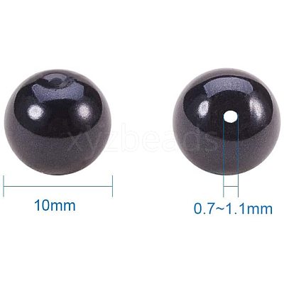 Pearlized Glass Pearl Round Beads HY-PH0001-10mm-080-1