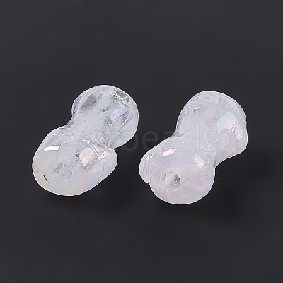 UV Plating Rainbow Iridescent Acrylic Beads PACR-M003-06F-1