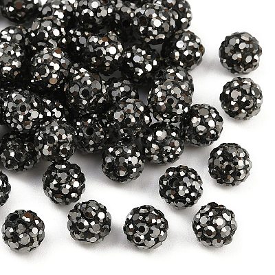 Polymer Clay Rhinestone Beads RB-H284-6MM-Half-1-1