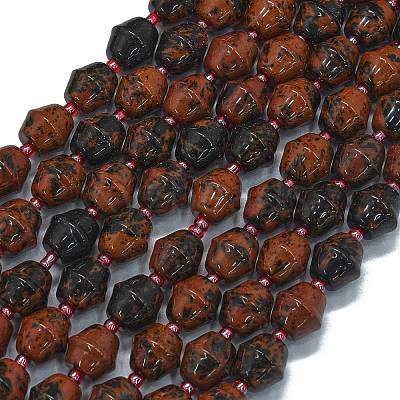 Natural Mahogany Obsidian Beads Strands G-K389-D26-01-1