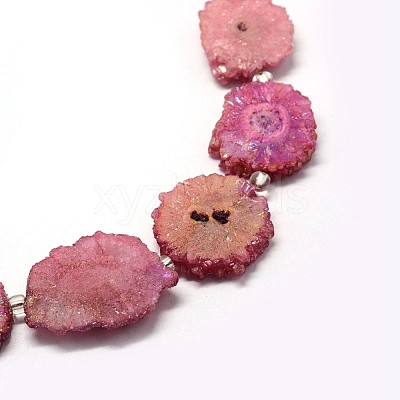 Natural Druzy Quartz Crystal Beads Strands G-F582-A14-1