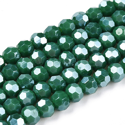 Electroplate Opaque Glass Beads Strands EGLA-A035-P4mm-A17-1