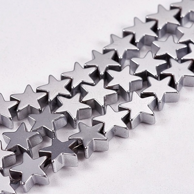 Electroplate Non-magnetic Synthetic Hematite Beads Strands X-G-J173-6x6mm-02-1