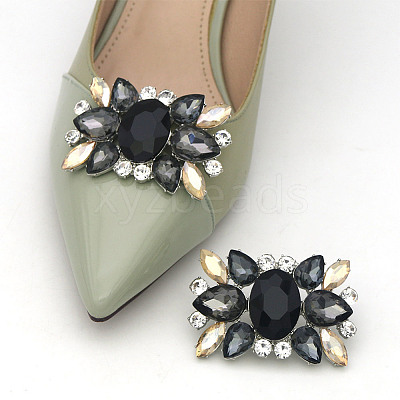 Alloy Glass Detachable Shoe Buckle Clips FIND-WH0423-73P-02-1