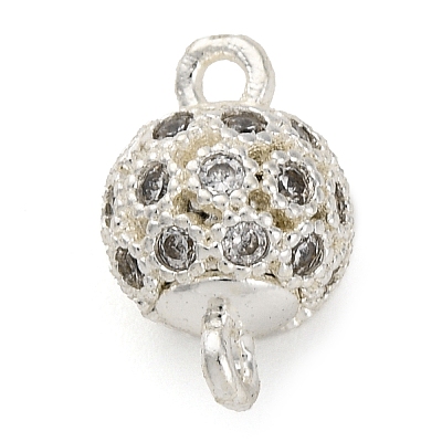 Brass Micro Pave Clear Cubic Zirconia Connector Charms KK-A230-06B-S-1