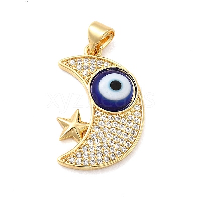 Rack Plating Brass Micro Pave Clear Cubic Zirconia Pendants LAMP-A153-01G-07-1