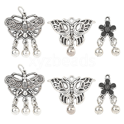 6Pcs 3 Styles Tibetan Style Alloy Pendants FIND-YW0011-65-1