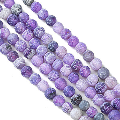 Natural Weathered Agate Beads Strands X-G-G589-6mm-06-1