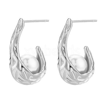 Natural Pearl Teardrop Stud Earrings JE1078B-1