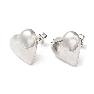 Rack Plating Brass Heart Stud Earrings EJEW-Q766-02P-1