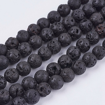 Natural Lava Rock Bead Strands LS-G-R193-18-6mm-1