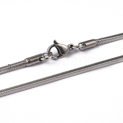 Non-Tarnish 304 Stainless Steel Square Snake Chains Necklaces LS-NJEW-K049-06P-1