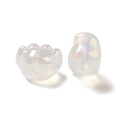 UV Plating Rainbow Iridescent Acrylic Beads PACR-M002-08A-1