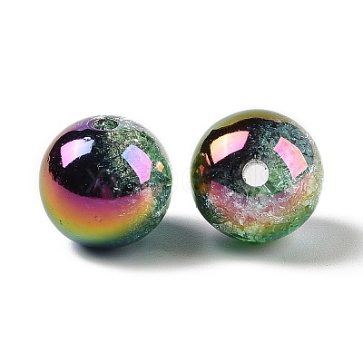 UV Plating Opaque Crackle Two-tone Acrylic Beads MACR-C032-01A-1