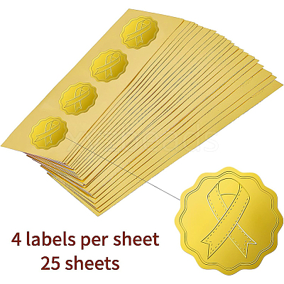Self Adhesive Gold Foil Embossed Stickers DIY-WH0211-172-1