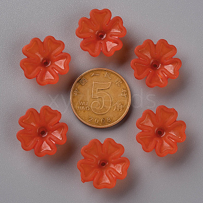 Transparent Frosted Acrylic Bead Caps X-MACR-S371-04A-726-1