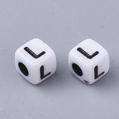 White Opaque Acrylic Beads MACR-R869-02L-1