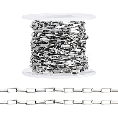 304 Stainless Steel Paperclip Chains CHS-WH0020-005P-1