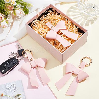 PU Leather Keychains KEYC-WH0029-129B-1