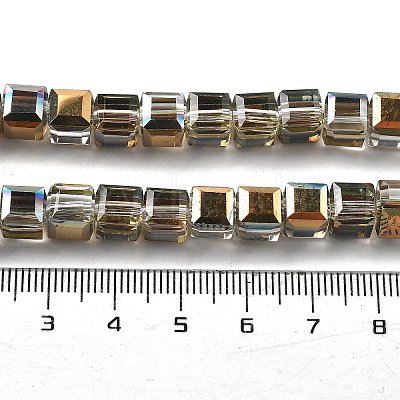 Electroplate Glass Beads Strands EGLA-H108-01A-HP02-1