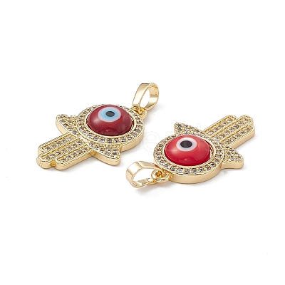 Rack Plating Eco-friendly Brass Micro Pave Clear Cubic Zirconia Pendants LAMP-G157-02G-1