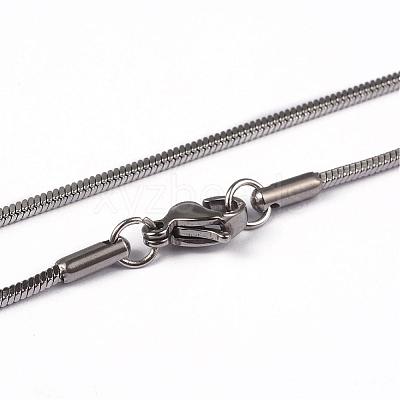 Non-Tarnish 304 Stainless Steel Square Snake Chains Necklaces NJEW-K049-05P-1