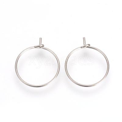 Tarnish Resistant 304 Stainless Steel Hoop Earrings STAS-R071-31-1