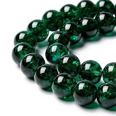 Spray Painted Crackle Glass Beads Strands CCG-Q001-8mm-17-1