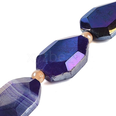 Electroplated Natural Agate Beads Strands G-L604-B01-01B-1