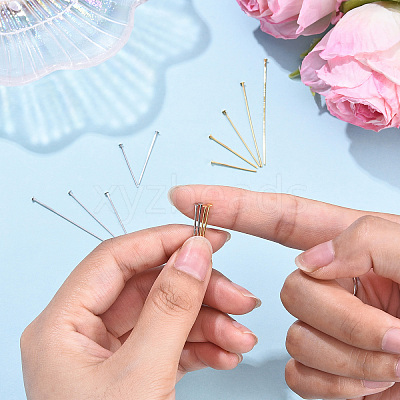 Brass Flat Head Pins KK-YW0004-02B-G-1
