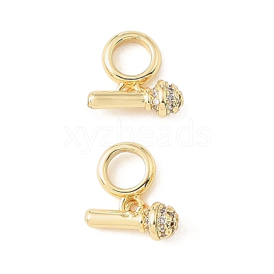 Brass Micro Pave Clear Cubic Zirconia European Dangle Charms KK-CBA9CBD-14G-1