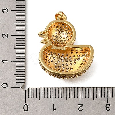 Rack Plating Brass Micro Pave Cubic Zirconia Pendants ZIRC-F142-01G-05-1