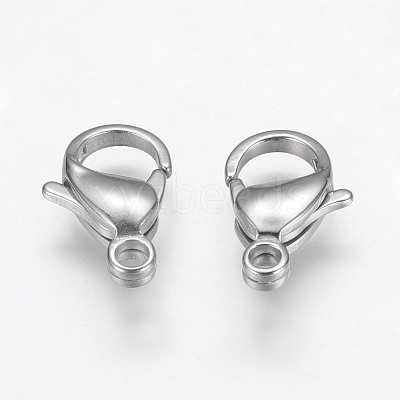 Tarnish Resistant 304 Stainless Steel Lobster Claw Clasps Hand Polished STAS-F125-17x11mm-P-1