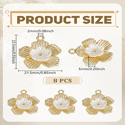 8Pcs Alloy Pendants FIND-LP0005-42-1