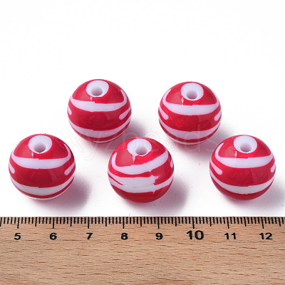 Opaque Striped Acrylic Beads MACR-S373-27B-03-1