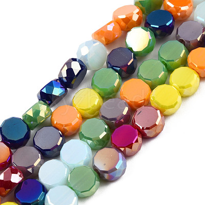 Electroplate Glass Beads Strands EGLA-N002-40B-04-1