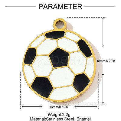 304 Stainless Steel Enamel Pendants STAS-OY003-18G-1