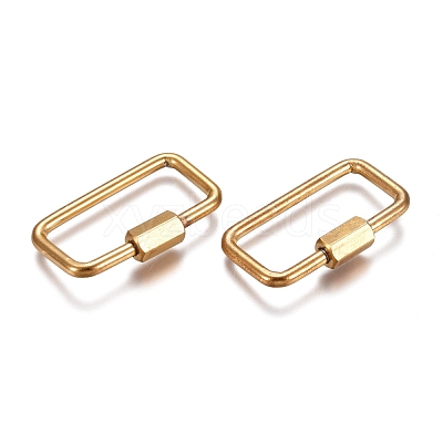304 Stainless Steel Screw Carabiner Lock Charms X-STAS-K195-01G-1