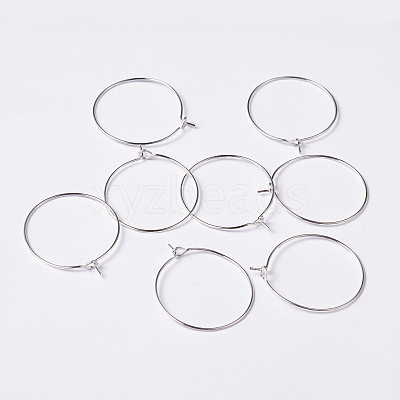 Silver Color Plated Brass Earring Hoops X-EC067-2S-1