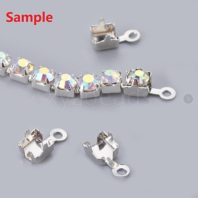 Brass Rhinestone Strass Chains CHC-T003-SS8-02C-1