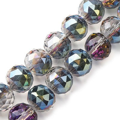 Transparent Electroplate Glass Beads Strands EGLA-N002-34F-F05-1