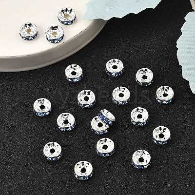 Brass Grade A Rhinestone Spacer Beads RSB038NF-14-1