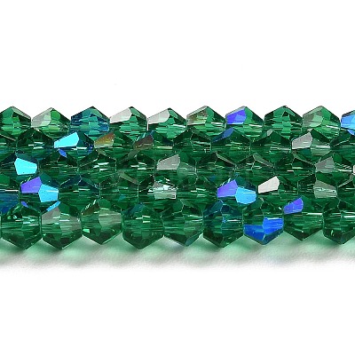 Transparent Electroplate Glass Beads Strands GLAA-F029-4mm-D10-1