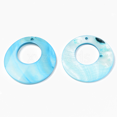 Natural Freshwater Shell Pendants SSHEL-R048-017-1