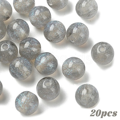 20Pcs Round Imitation Cat Eye Resin Beads RESI-YW0004-43J-1