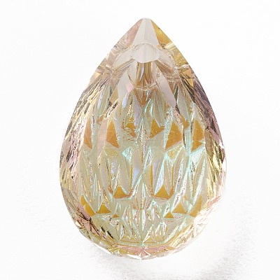 Embossed Glass Rhinestone Pendants GLAA-J101-05A-001PS-1