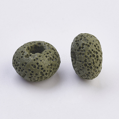 Natural Dyed Lava Rock European Beads G-E477-A06-1