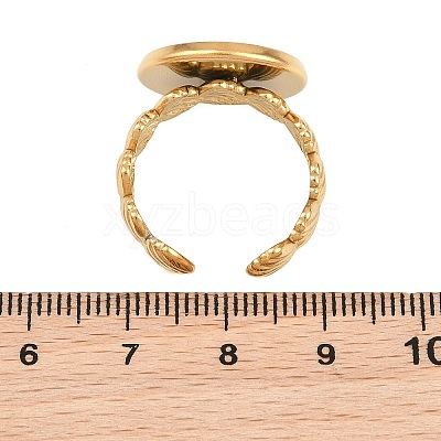 Shell Shape 304 Stainless Steel Cuff Ring Components SA-CBA098D-04G-E-1
